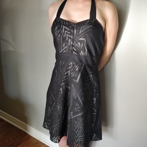 Black and Grey A-line dress - Picture 1 of 2